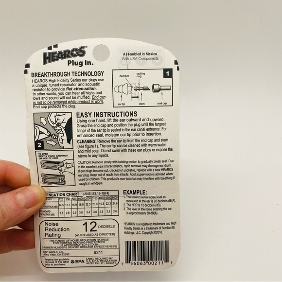 NWT HEAROS High Fidelity Ear Plugs Noise Canceling   Plus Case - Picture 3 of 8